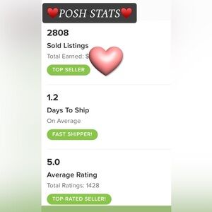 🌟✨TOP SELLER POSHMARK✨🌟Over 2700 SALES!!! 🏆🎖️